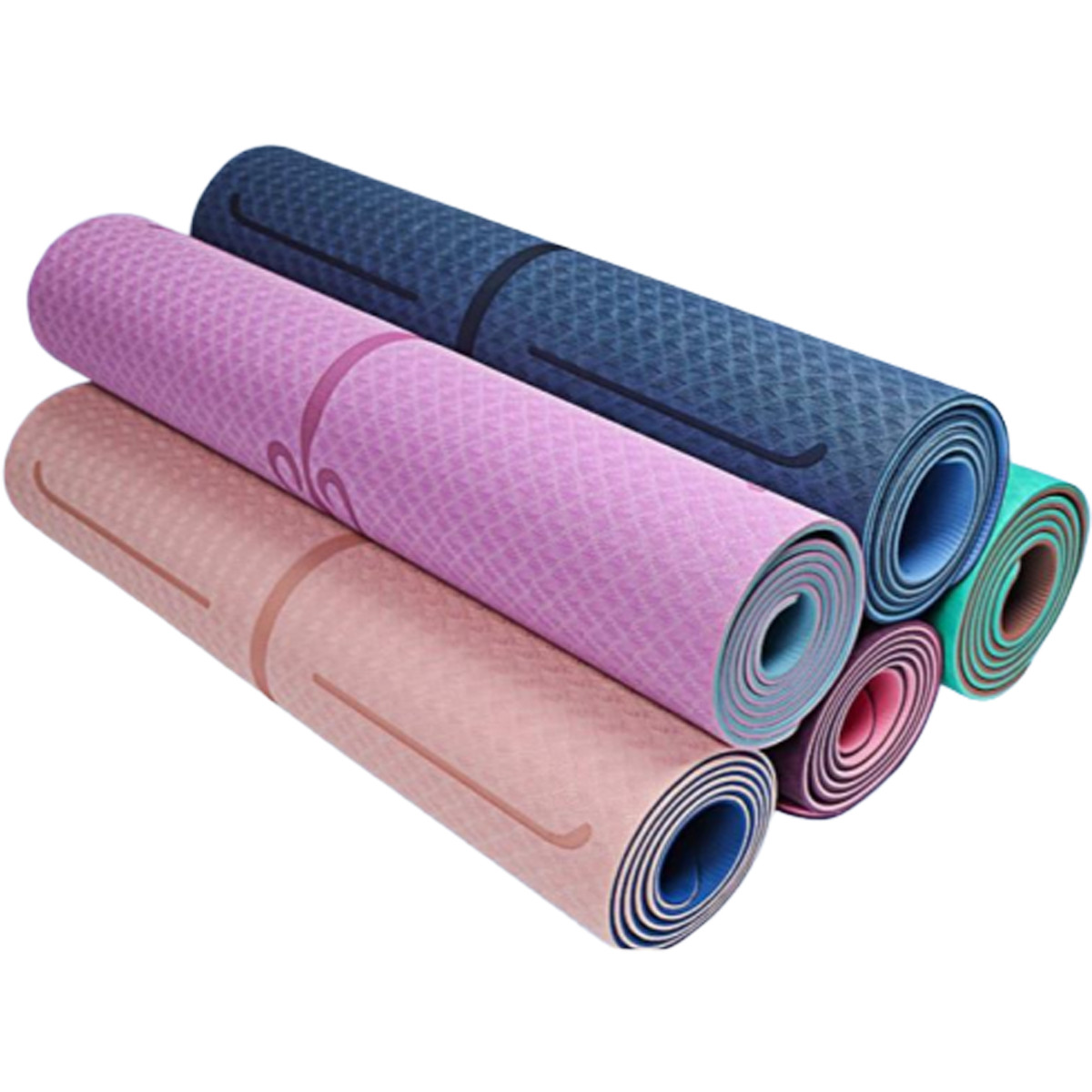 Thảm Yoga Định Tuyến TPE 2 Lớp Cao Cấp Amalife + Bao Thảm + Dây Buộc (Màu Ngẫu Nhiên)