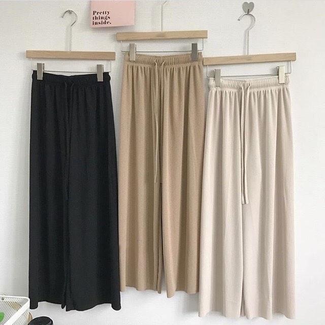 Quần ống suông nữ ,quần cullottes rộng lưng cao chất liệu gân tăm cao cấp sang trọng Beemitstore