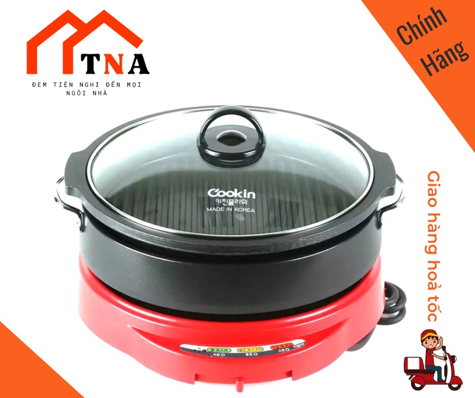 CHảo nướng lẩu điển Hàn Quốc COOKIN KEP-105 - Hàng chính hãng, bảo hành 24 tháng