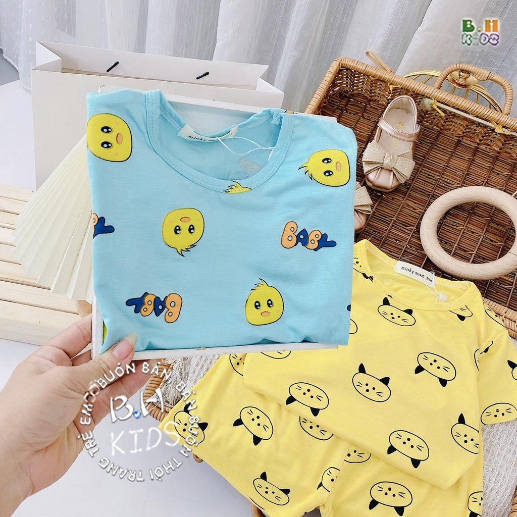 Đồ Bộ Cho Bé Gái Trai Mùa Hè Cộc Tay Thun Lạnh Mặc Nhà Nhiều Hình, Quần Áo Trẻ Em Minkymom Kwoo BinhPhuong.Store