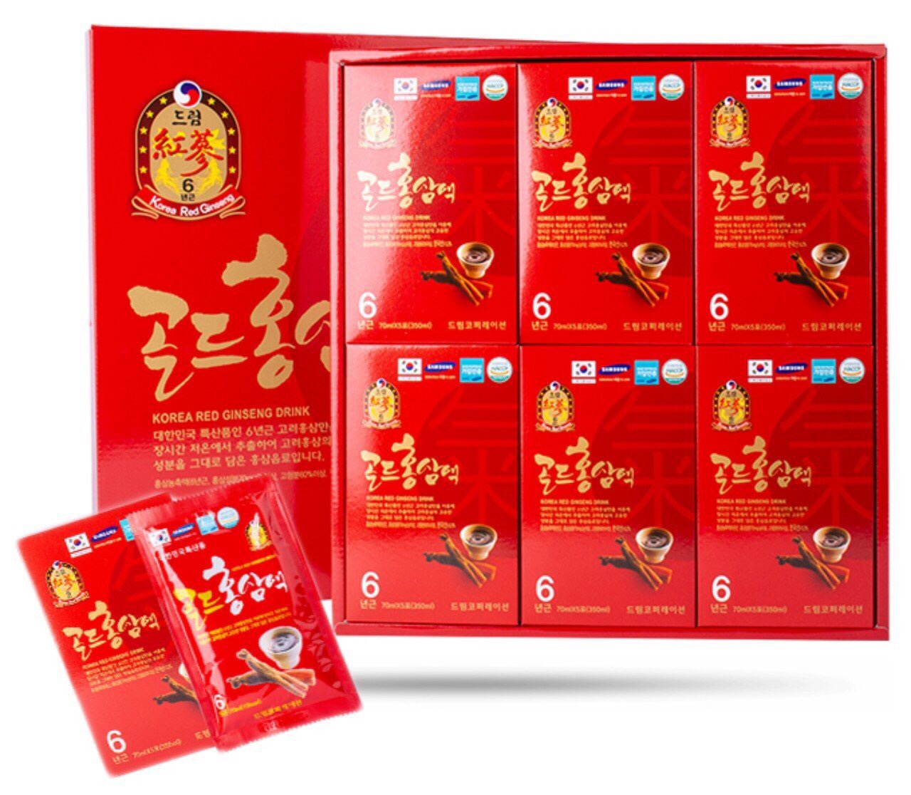 Combo nước Uống Hồng Sâm 6 Năm Korea Red Ginseng Drink Daegoung Food TP0020 (70 ml x 30 gói)