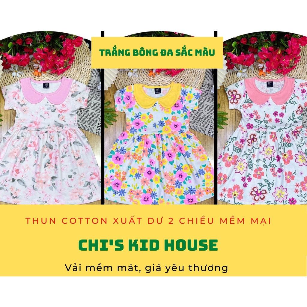 (HOT BỎNG TAY) ĐẦM CỔ SEN THUN COTTON XUẤT DƯ XỊN CHO BÉ HOẠ TIẾT SIÊU ĐẸP LÂU MỚI CÓ 1 LÔ 12-40KG