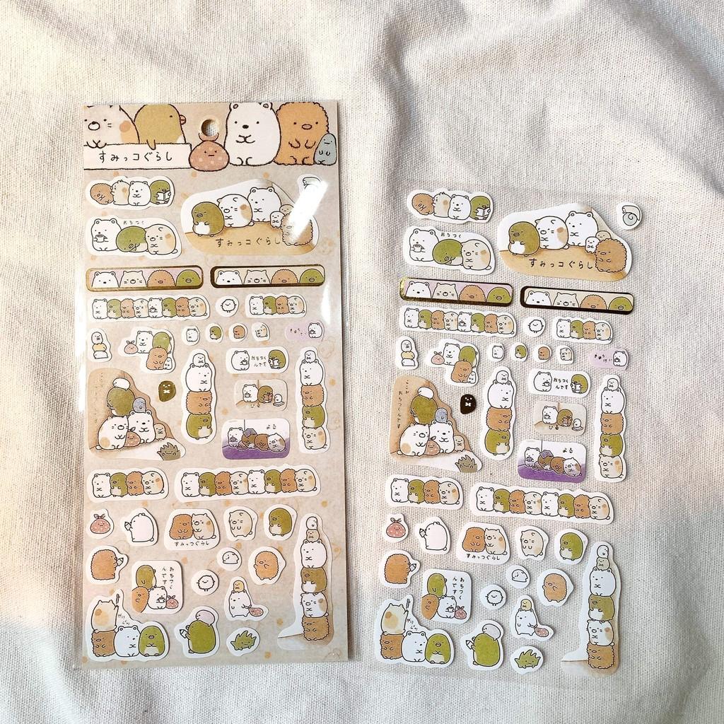 1 Tấm Sticker Gấu - Hình Dán Trang Trí Sổ Bullet Journal, Ốp Lưng