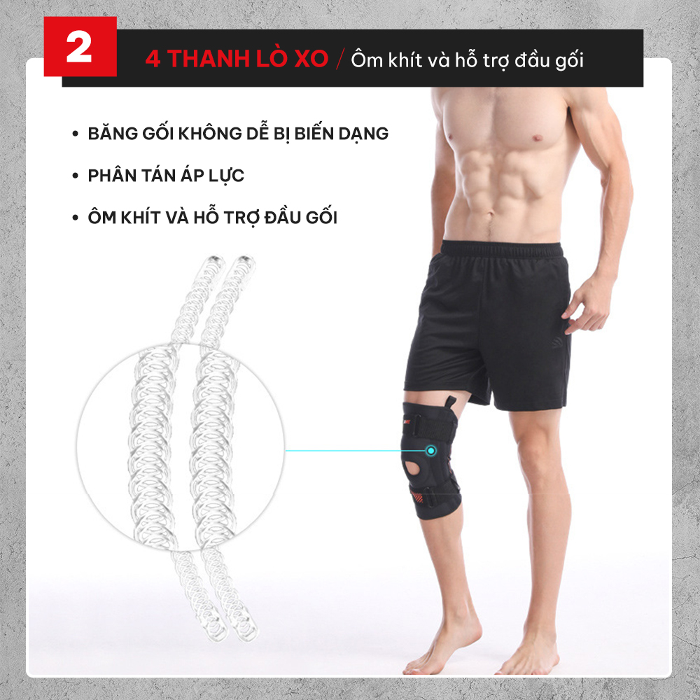 Đai bảo vệ đầu gối cao cấp GoodFit GF525K giúp tránh chấn thương, dùng trong tập Gym, bóng chuyển, chạy bộ