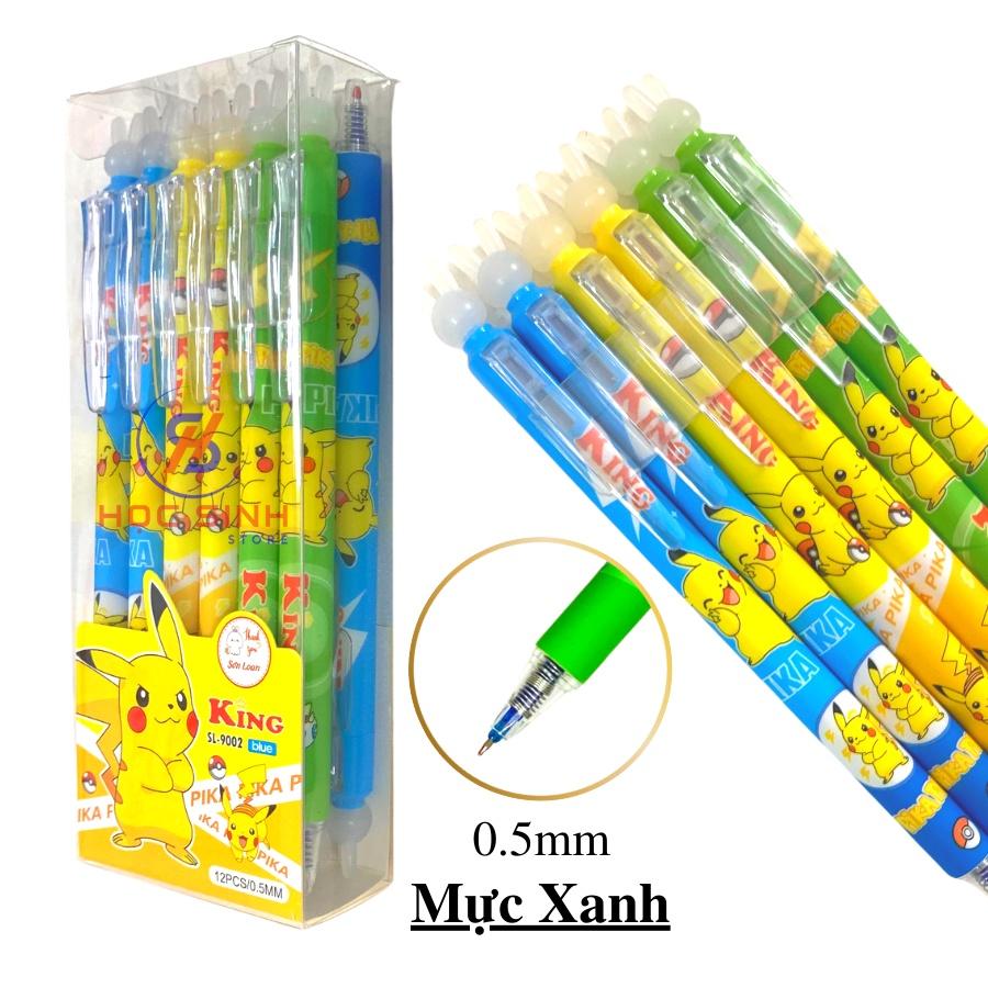 Hộp 12 Cây Viết Gel Bấm Xóa Được Mực Xanh Loại Tốt ( Giao mẫu ngẫu nhiên )