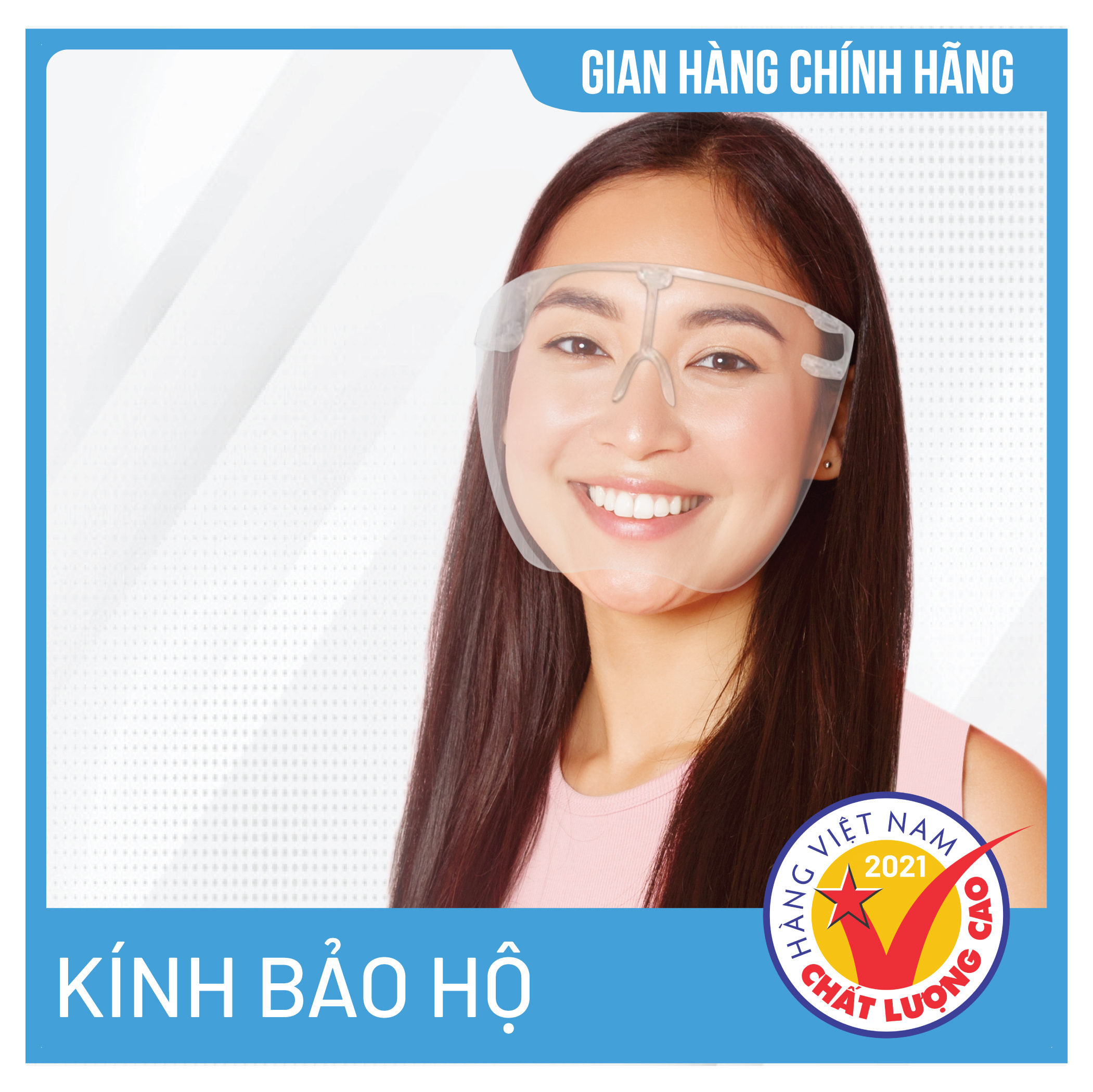 Kính bảo hộ cao cấp Asia Face Shield - Phòng chống dịch, chống khói bụi, chống đọng hơi thở, bảo vệ mắt