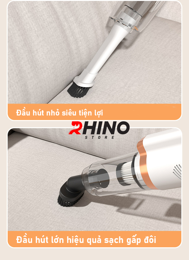 Máy hút bụi cầm tay Rhino VC101 mini gia đình tiện lợi - Hàng chính hãng