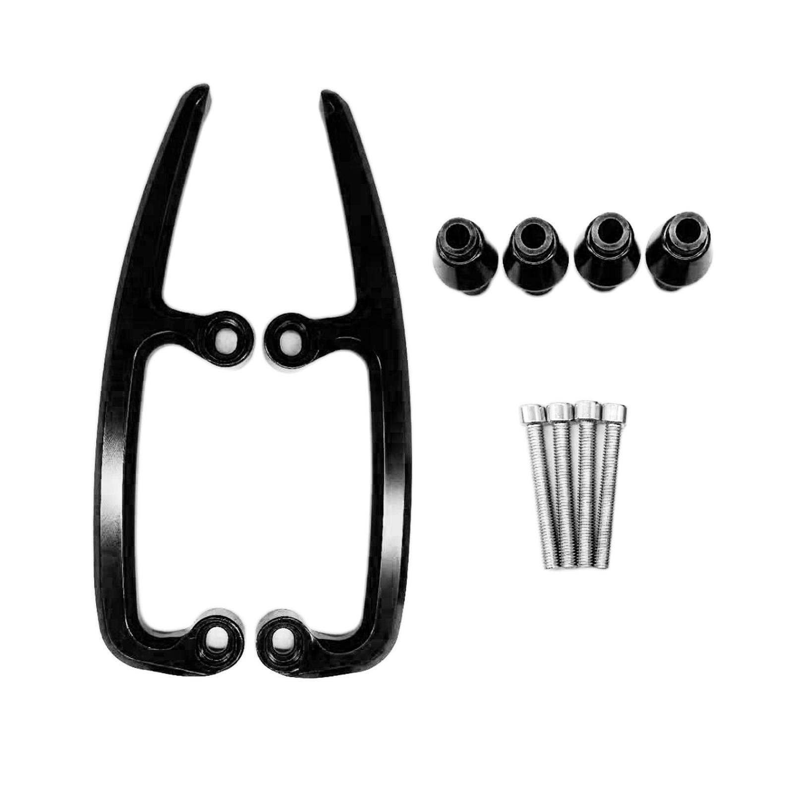 2 Pieces Motorbike Rear Seat Passenger Armrest Handle for  Black