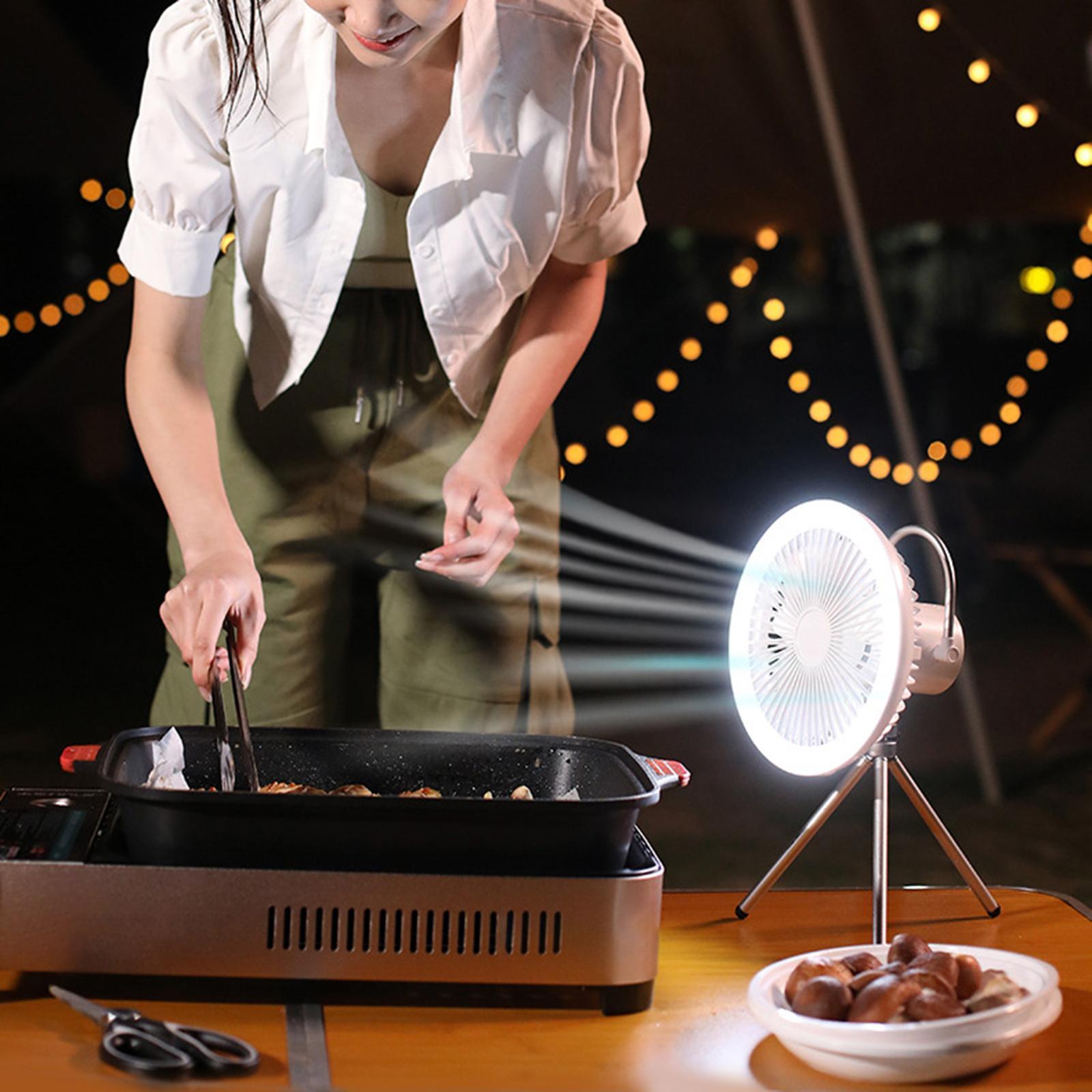 Multifunction Outdoor Camping Tripod Fan LED Light Rechargeable for Bedroom