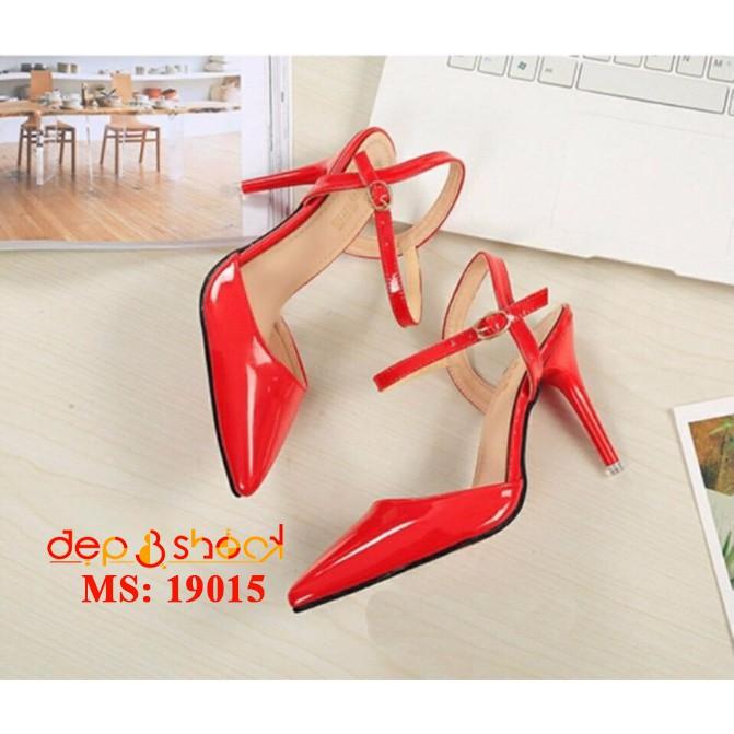 Giày sandal cao gót bít mũi big size gót nhon 7cm cao cấp Đep &shock MS-19015
