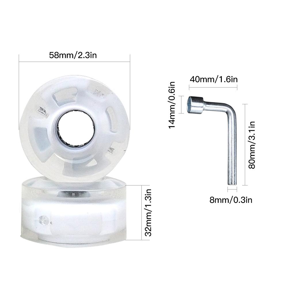 Set 8 Bánh Xe Ván Trượt Led 58X32Mm Hay Thế Bánh Xe Ván Trượt Bộ 78A Bánh Xe Đệm Pu