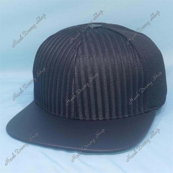 Mũ Nón Snapback thời thượng nón hiphop vá sọc lưới cao cấp phong cách phù hợp với mọi lứa tuổi - Đen