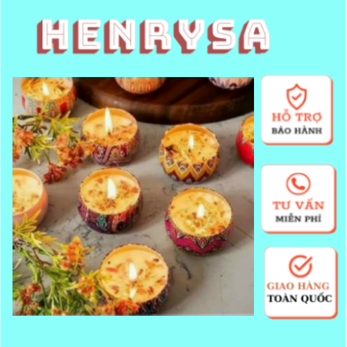 Nến thơm hoa khô xông phòng, khử mùi, trang trí, mùi hương tự nhiên thư giản - Henrysa