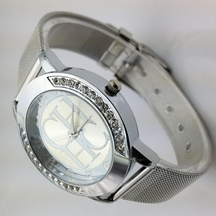 Phong Cách Mới Nhất AliExpress Thời Trang Mới Thương Hiệu Dây Thép Dây Vỏ Vàng Lưới Dây Nạm Kim Cương Đồng Hồ Nữ Cá Tính Đồng Hồ Thạch Anh