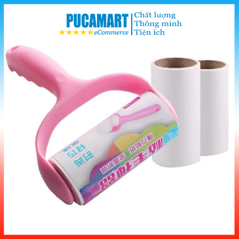 Cây Lăn Bụi Quần Áo Tặng Kèm Thêm 2 Cuộn Lăn, Cây Lăn Bùi Giường, Chăn Nệm, Ghế Sofa - PucaMart