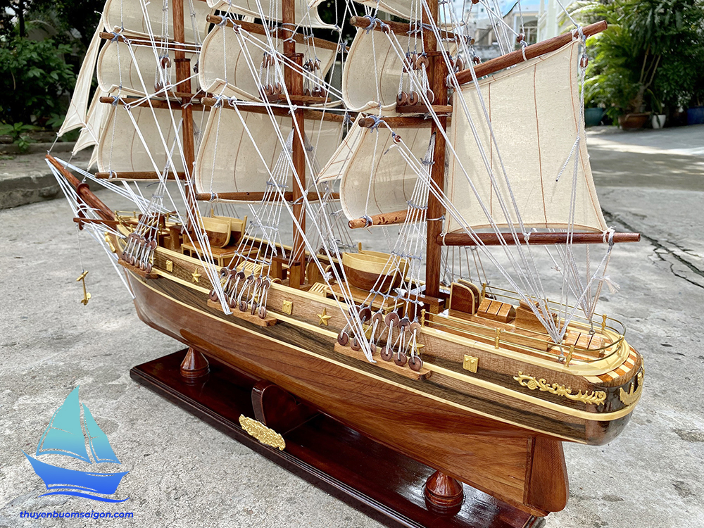 Mô hình thuyền buồm Cutty Sark dài 97cm gỗ tự nhiên, quà tặng khách hàng đối tác, thuyền gỗ trang trí văn phòng làm việc