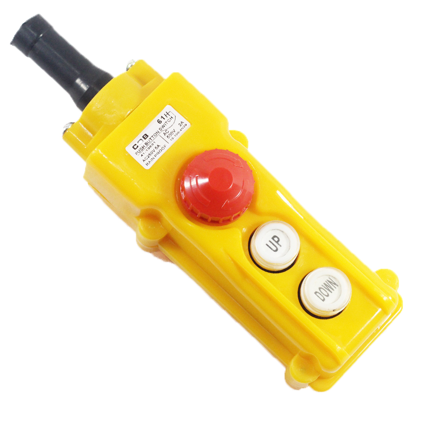 Tay Điều Khiển Máy Tời COB 61H 2 Nút - Có Nút Dừng Khẩn Cấp