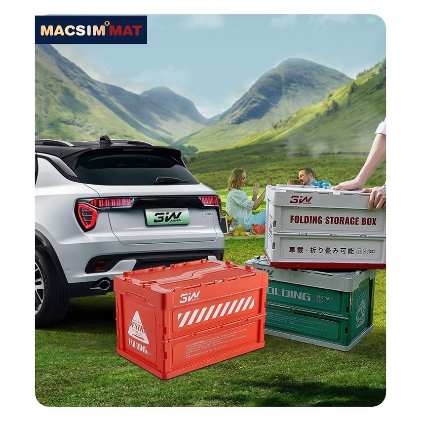 Hộp đựng đồ xếp gọn kích thước 52,5cm x 36cm x 34cm hộp đựng đồ trong cốp ô tô nhãn hiệu Macsim 3W chất liệu PP cao cấp
