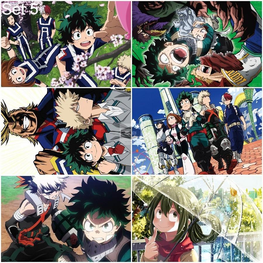 Bộ 6 Áp phích - Poster Anime Boku No Hero Academia - Học Viện Anh Hùng (bóc dán) - A3,A4,A5