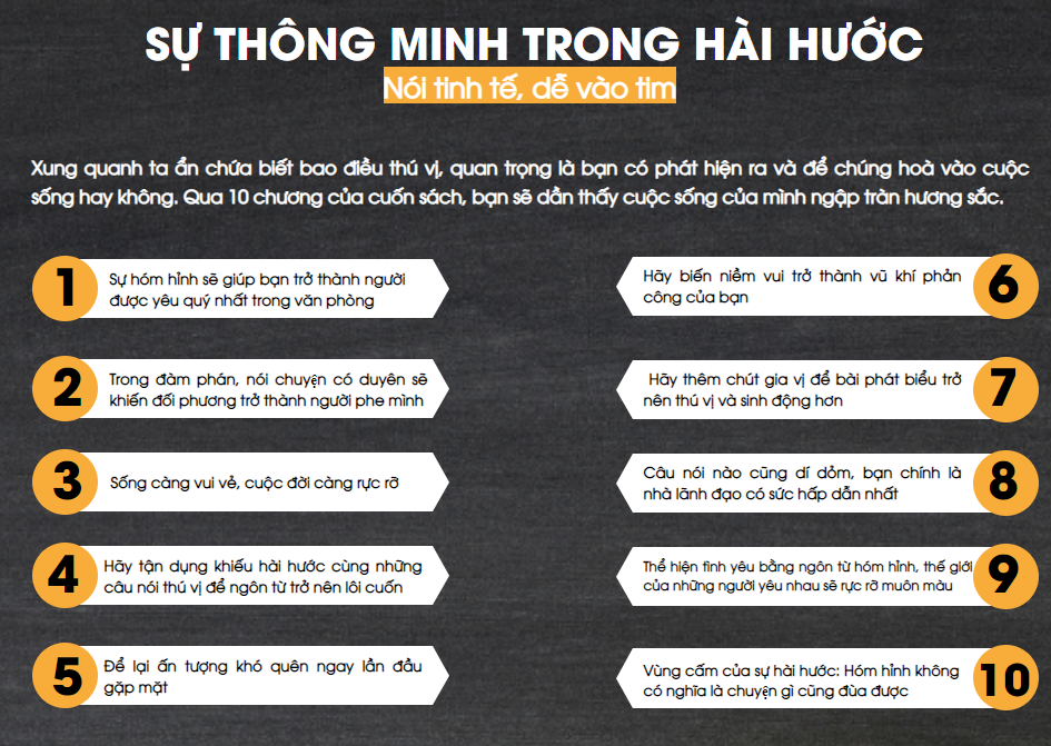 Sách Giao Tiếp Hài Hước Giỏi Nhìn Người Khéo Bắt Chuyện, Sự thông minh trong hài hước, Nghệ thuật pha trò dí dỏm