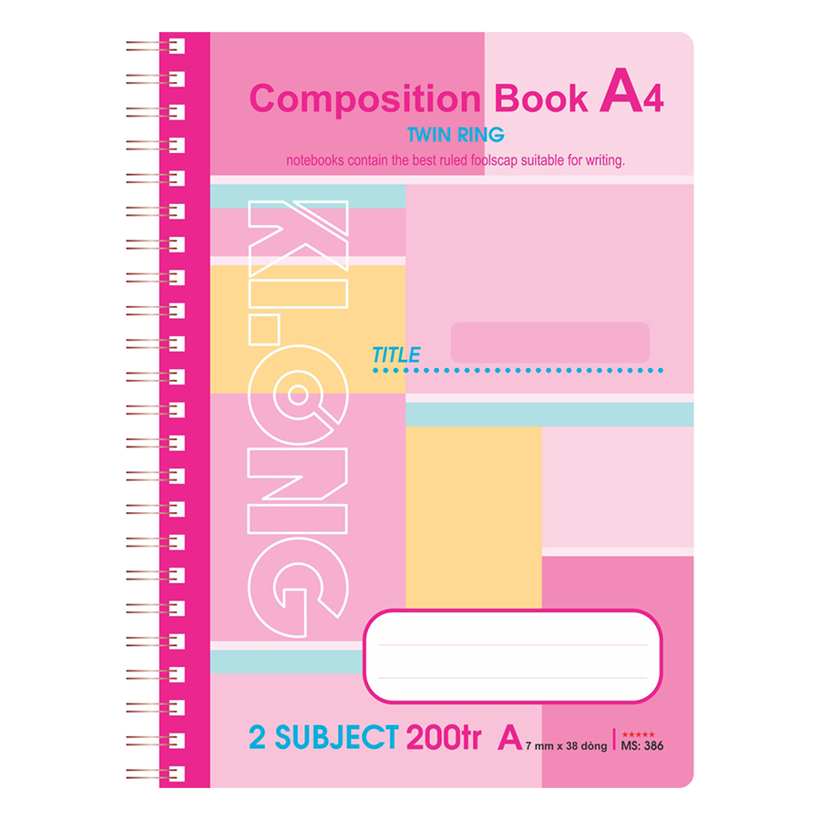 Sổ Lò Xo Kép Composition Book Klong MS 386 (200 Trang)