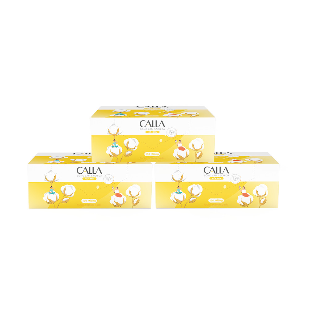 COMBO 3 GÓI BÔNG TẨY TRANG BỀ MẶT MỊN BẠCH TUYẾT
