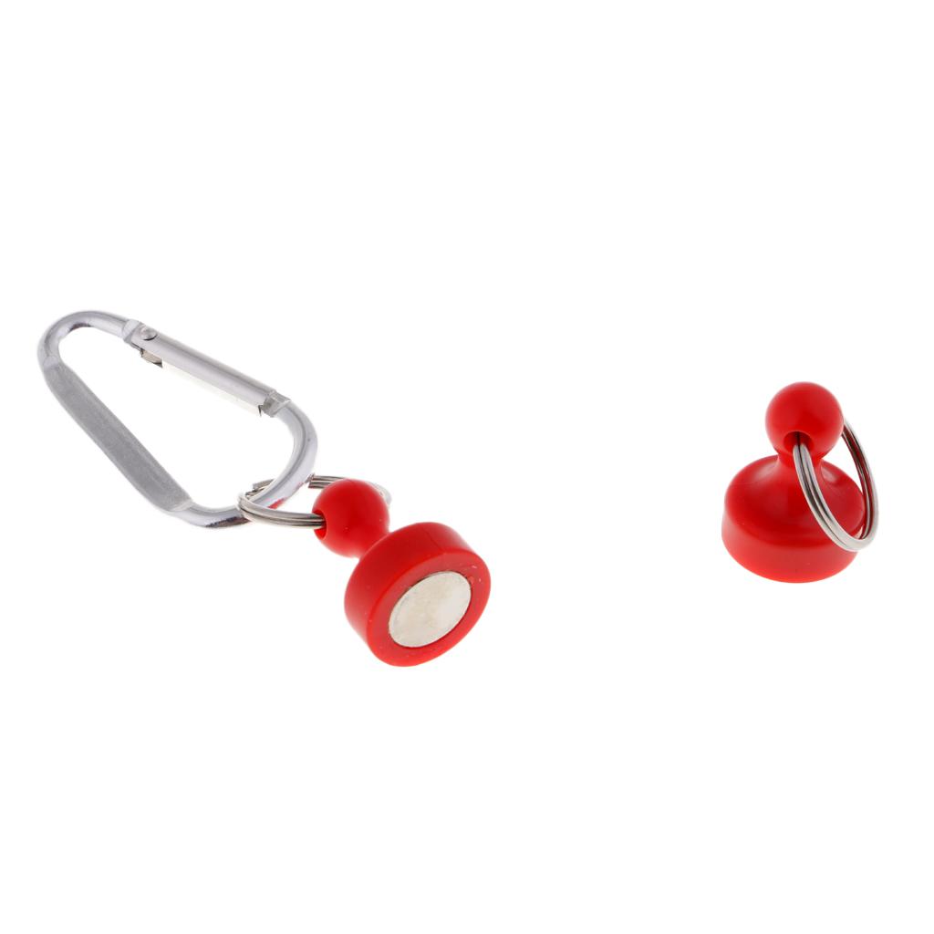 Steel Wire Fishing Coiled Lanyard w/ Magnetic Net Release & Buckle Black