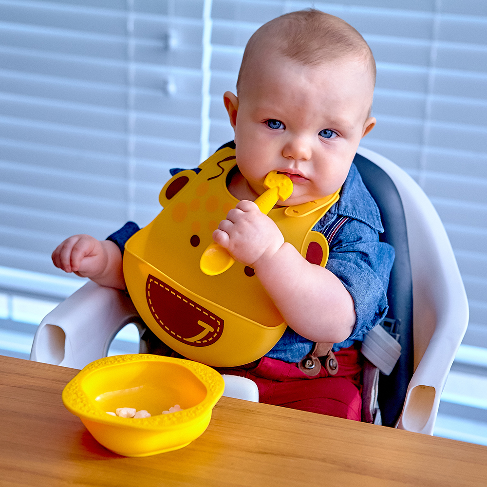 Bộ đồ dùng ăn dặm silicon Baby Marcus & Marcus, cho bé từ 6 tháng