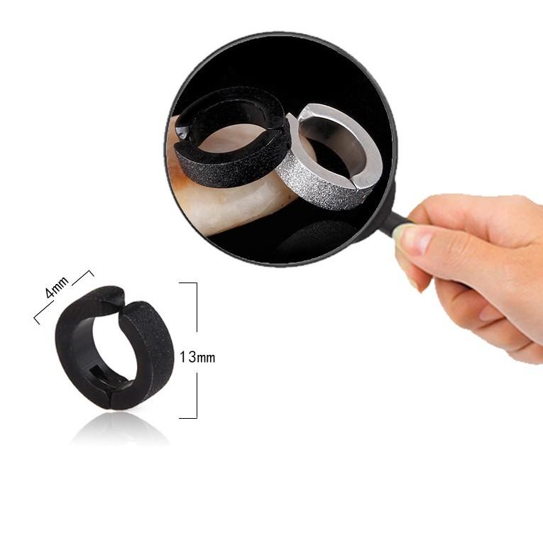 Khuyên Tai Kẹp Không cần Bấm Lỗ Tai Cá Tính inox 316L Mẫu nhám