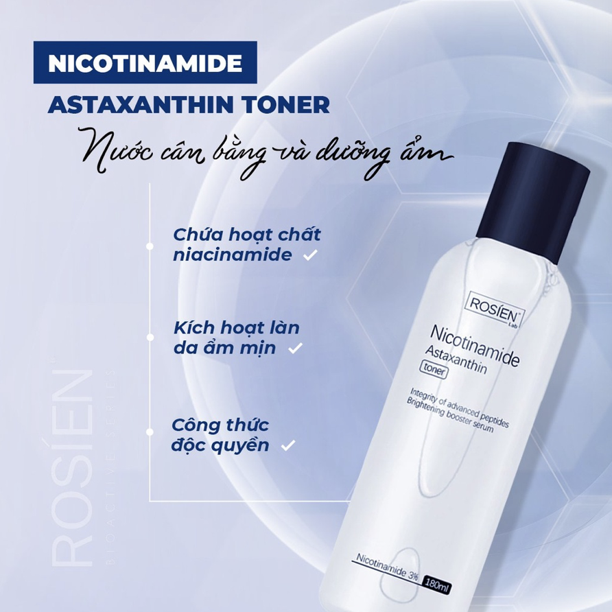 Nước cân bằng và dưỡng ẩm da ROSIEN Nicotinamide Astaxanthin Toner 180ml