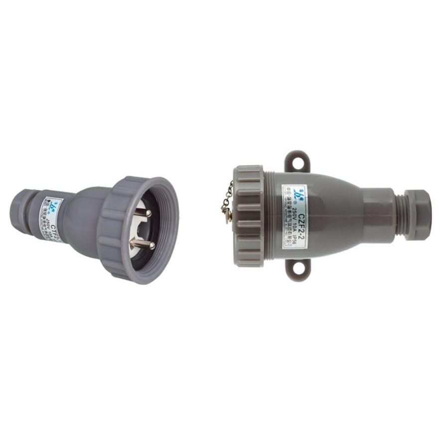 Bộ phích cắm + ổ cắm hàng hải kín nước CTF2-2 + CZF2-2 MARINE W.T 3 PIN PLUG AND SOCKET 250V 10A