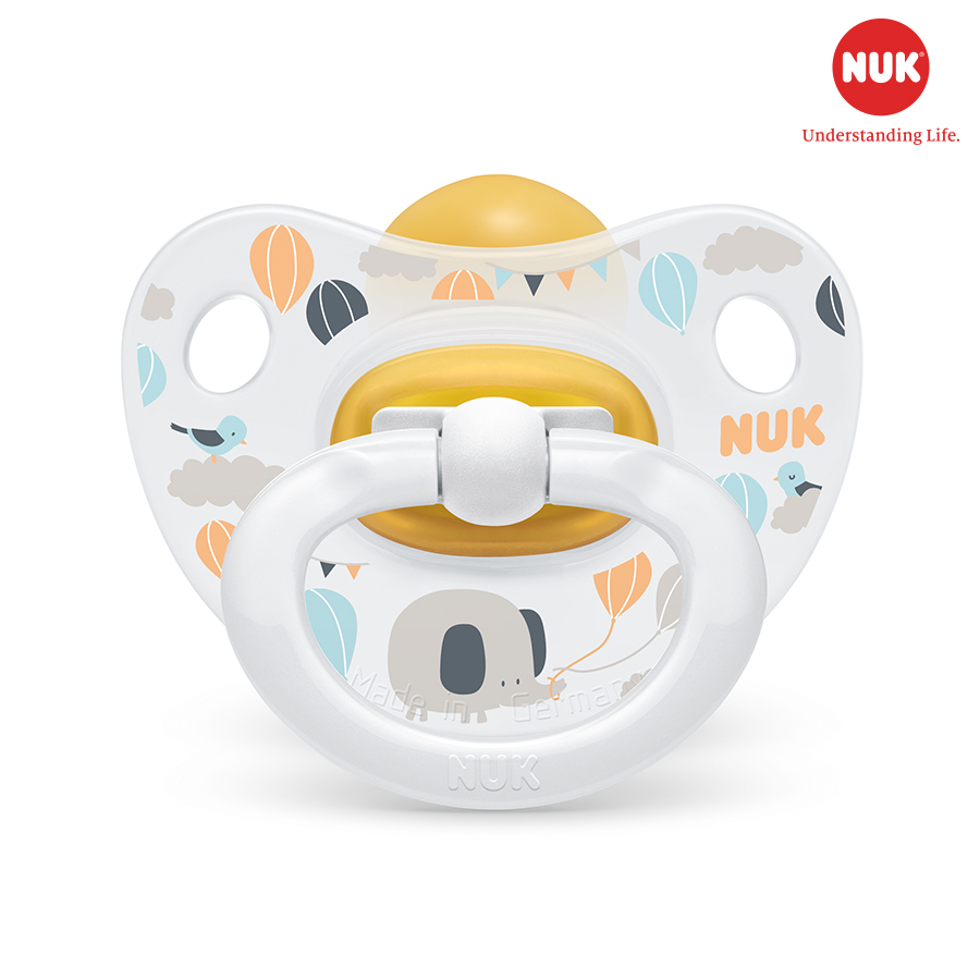 BỘ 2 TI GIẢ NUK HAPPYKIDS CAO SU 0 - 6M ( MÀU NGẪU NHIÊN )