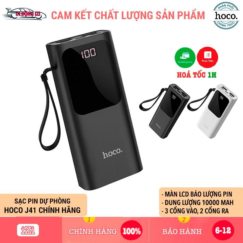 Pin Sạc Dự Phòng 10000mAh Hoco J41 Intelligent Balance - 3 Loại Cổng Vào, Led Hiển Thị Năng Lượng - Hàng Chính Hãng