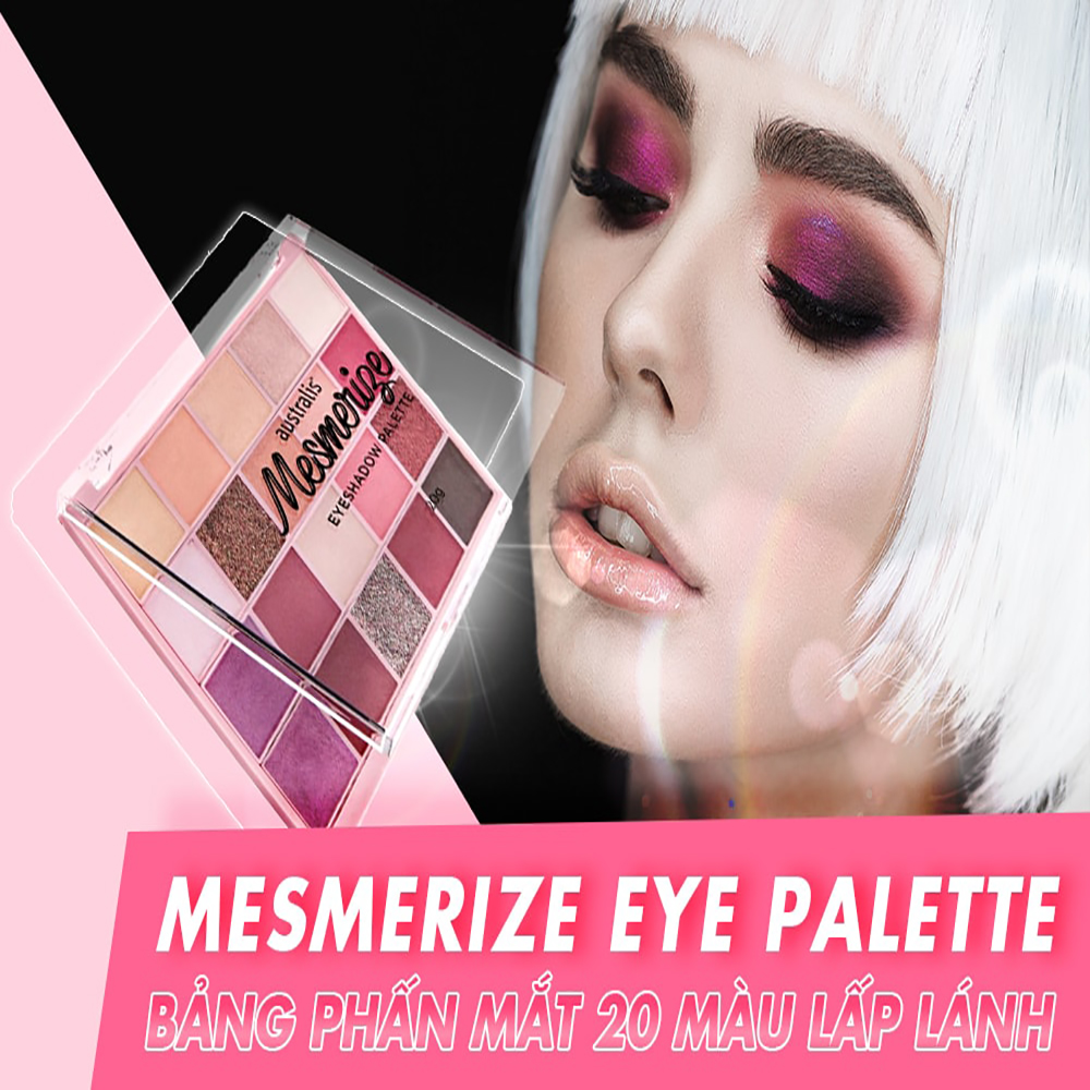 Bảng Phấn Mắt 20 Màu Ánh Nhũ Dạng Lì Australis Mesmerize Eyeshadow Palette 20g