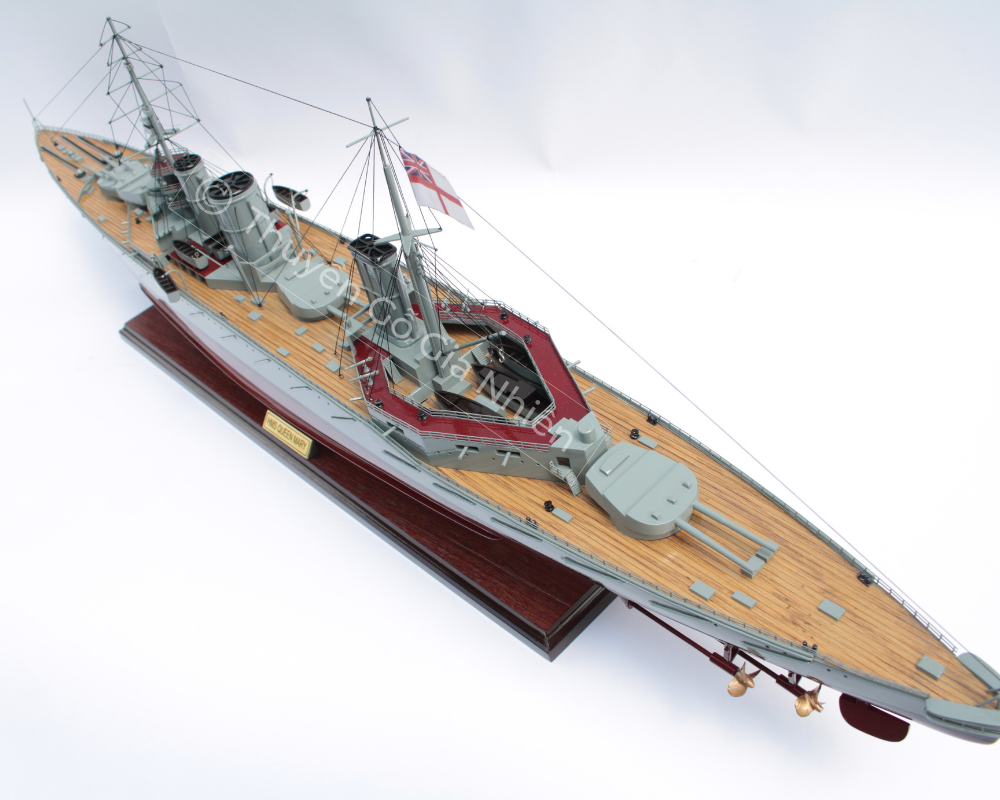 Mô Hình Thuyền Gỗ Trang Trí Phong Thủy Dạng Thuyền Chiến HMS QUEEN MARY Chính Hãng, Hàng Xuất Khẩu Chất Lượng Cao