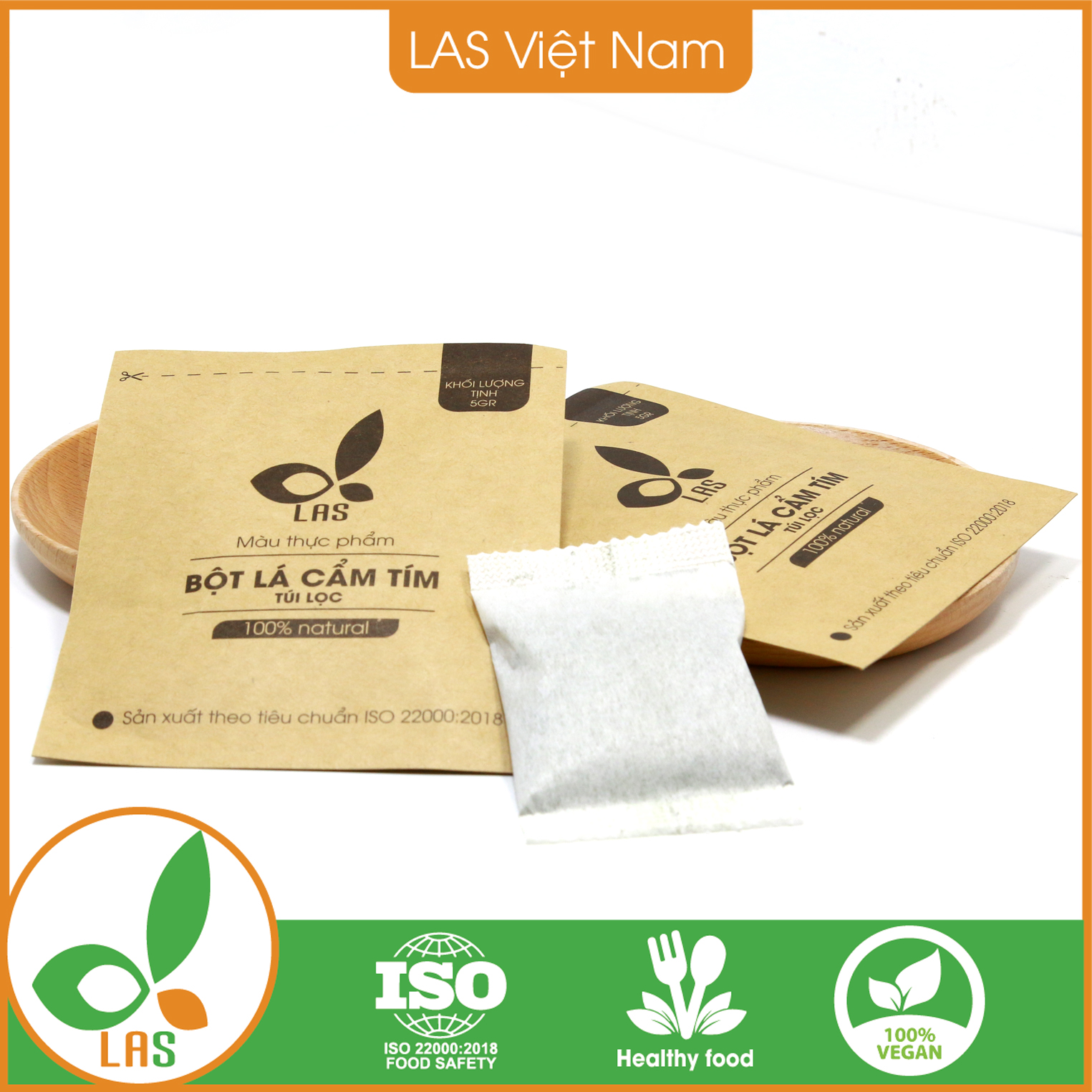 Bột lá cẩm túi lọc - Hộp 50gr, 10 gói | LAS Việt Nam