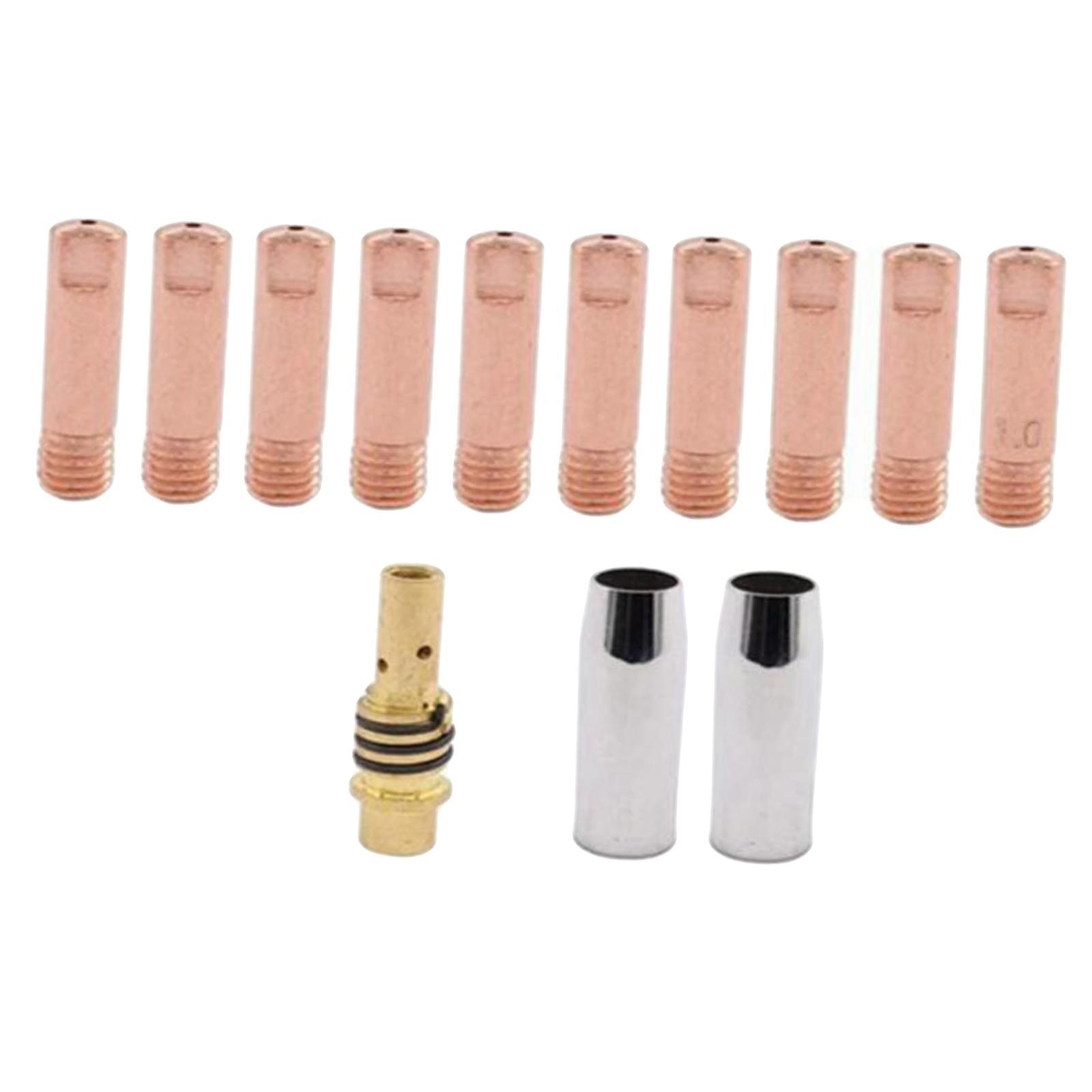 13 Pieces Weld Contact Nozzle Conductive Nozzle Gas Shielded Welding Welding Torch for MB-15AK/MIG/,Welding Contact Nozzle Tool Set Accessories