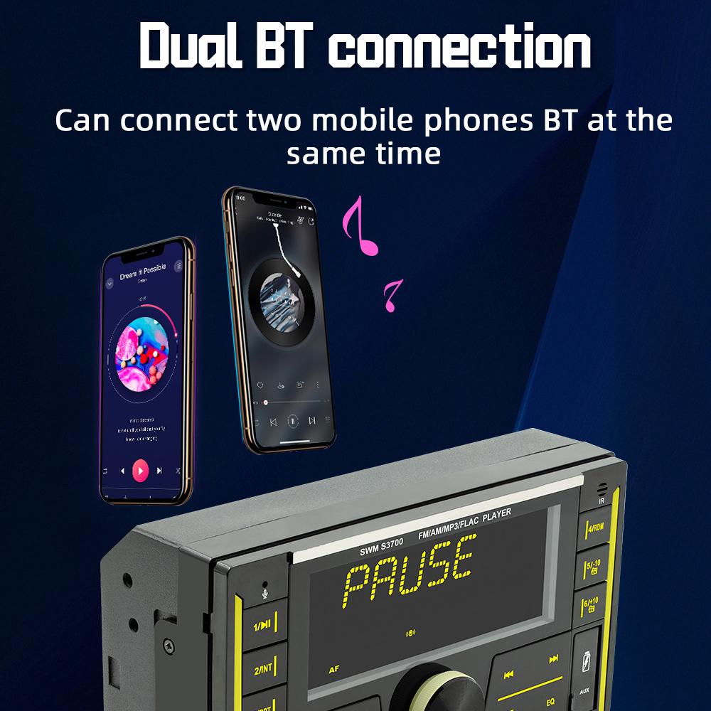 Multi-function Car BT MP3 Player Car Locating Audio Playing Device Dual USB Car Audio Player Auto Voice Assistant MP3 Player Radio Receiver