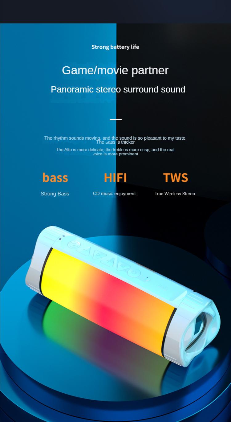 LED đầy màu sắc thông minh LED di động loa bluetooth bass bass mạnh mẽ không dây subwwofer âm thanh không thấm nước hỗ trợ fm radio usb tf card Color: Red