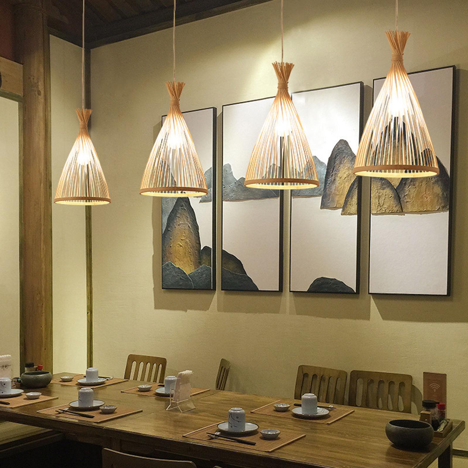 Bamboo Ceiling Pendant Light Hanging Lamp Teahouse Hotel Lighting