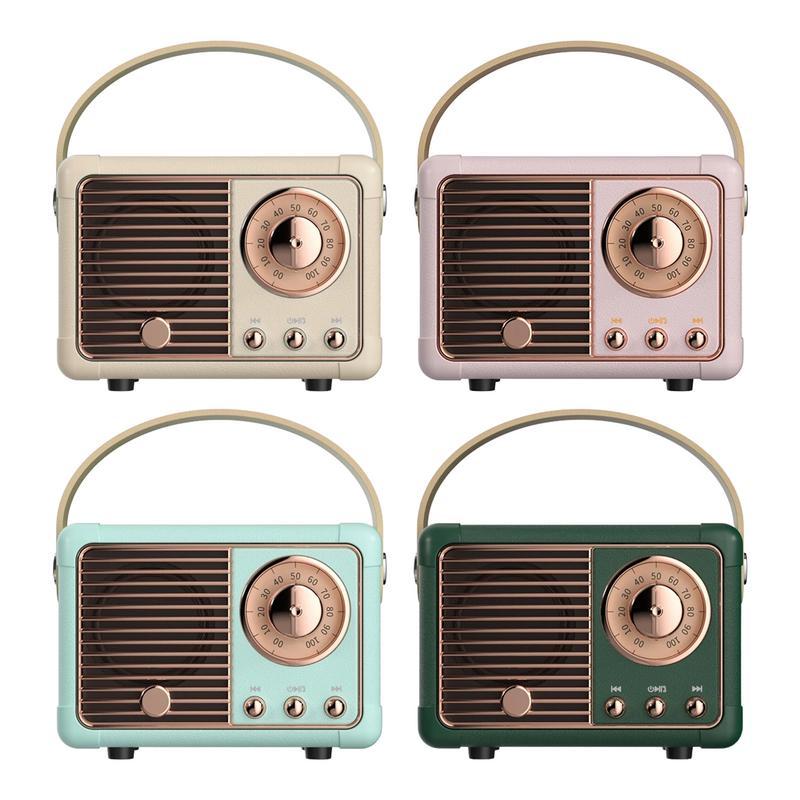Loa retro bt loa cổ điển fm radio loa retro không dây với phong cách cổ điển kiểu cũ Color: Pink