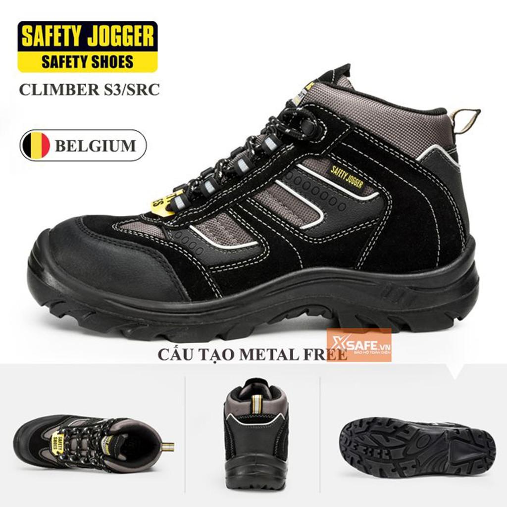 Giày bảo hộ lao động nam Jogger Climber S3 SRC da lộn bền bỉ, thoáng khí, chống nước, cấu tạo phi kim nhẹ hơn - 