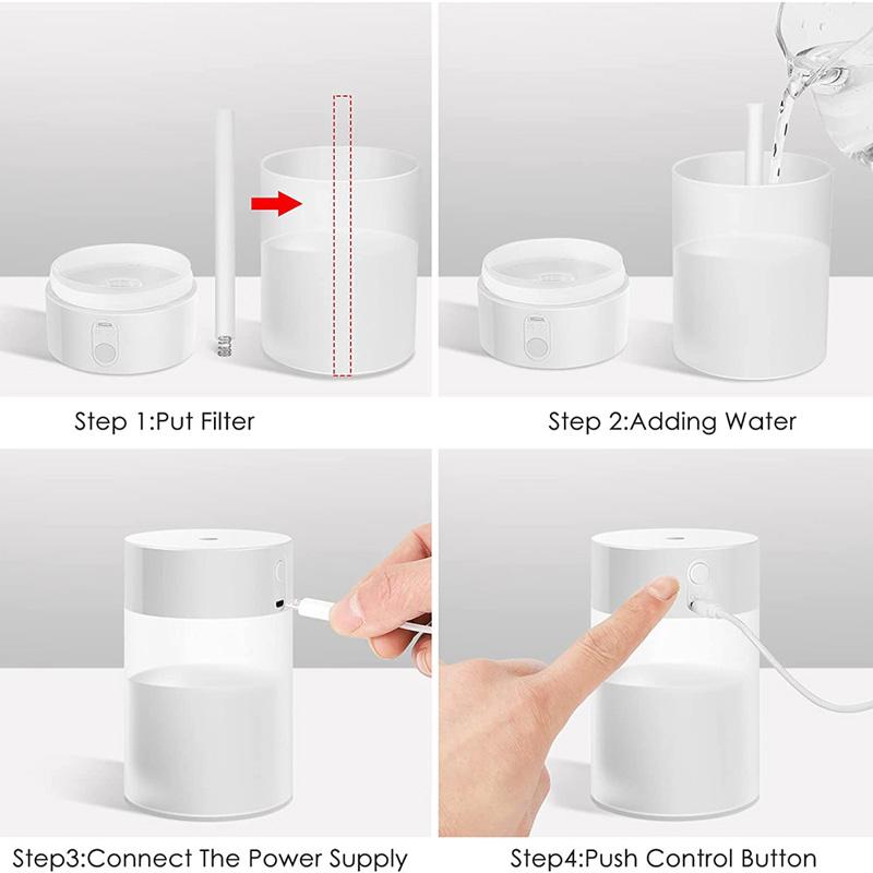 2 Chiếc 260Ml Máy Phun Sương Tạo Độ Ẩm Mát Sương USB Humidificator Phun Sương Tạo Cho Xe Ô Tô Văn Phòng Phòng Du Lịch Và Tinh Dầu Cây máy Khuếch Tán Tinh Dầu