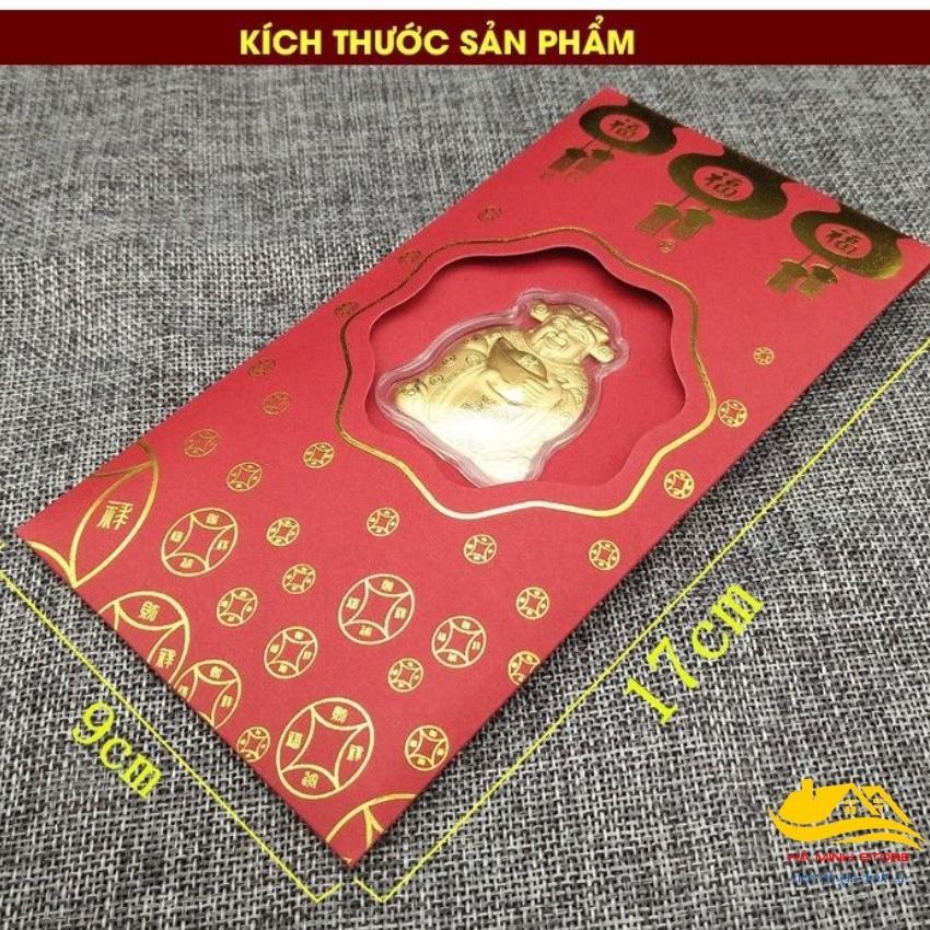 Bao lì xì thần tài mạ vàng 24k may mắn tài lộc phong bao lì xì