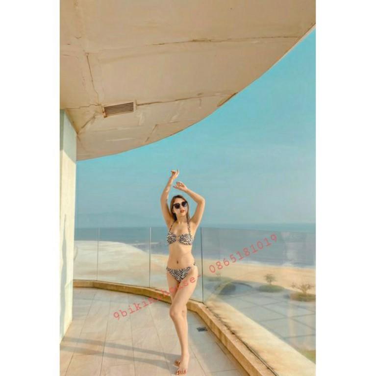 freeship Đồ bơi Bikini hai mảnh sexy vằn đen trắng siêu đẹp mặc đi biển đi bơi