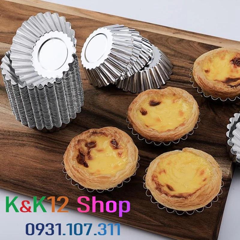 Khuôn làm bánh Tart Trứng bằng inox chất lượng cao, loại lớn rộng 9.5cm