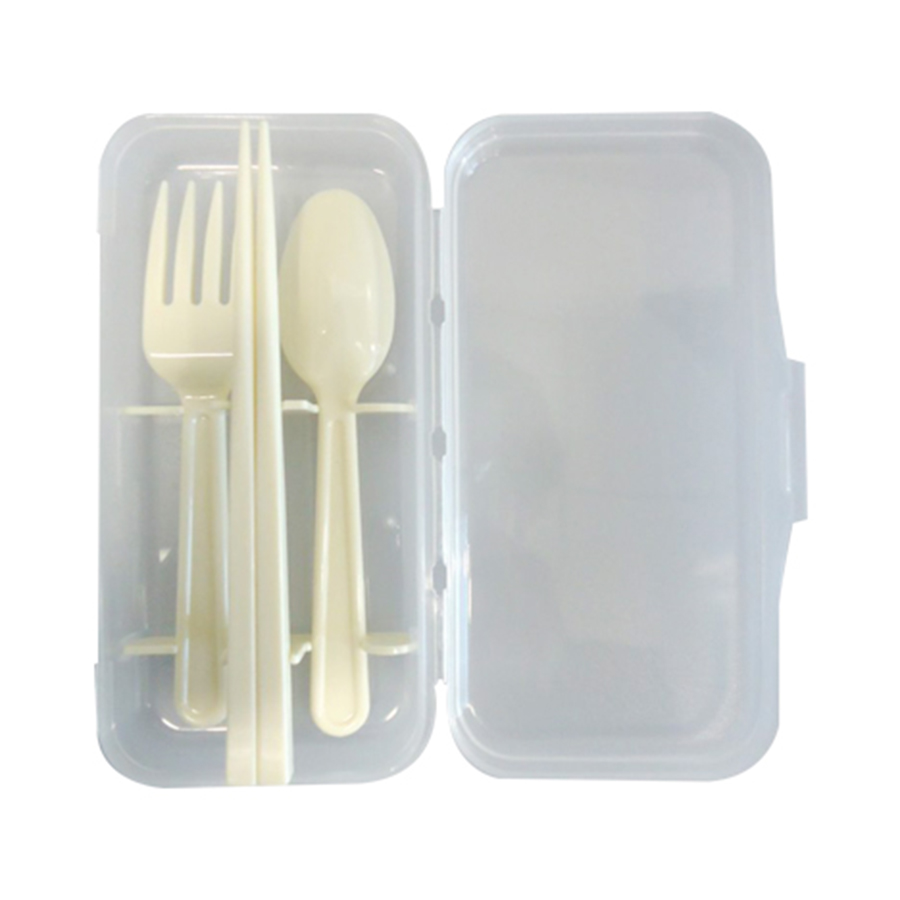 Bộ 2 set đũa thìa dĩa ngộ nghĩng kèm hộp Yamada - Hàng Nội Địa Nhật