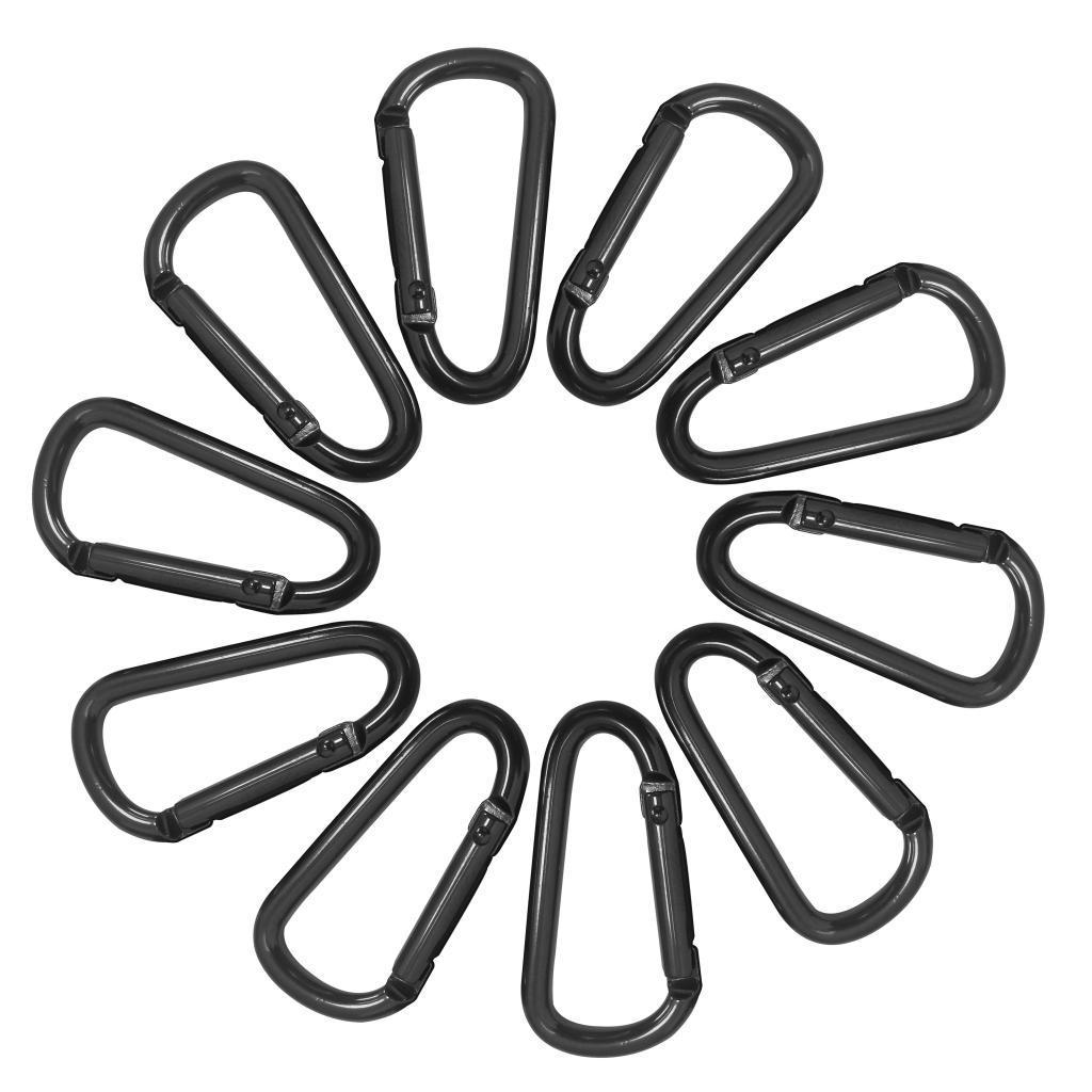 5x10Pcs/set D Shaped Aluminum Alloy Climbing Buckle Key Carabiner Clips Tool