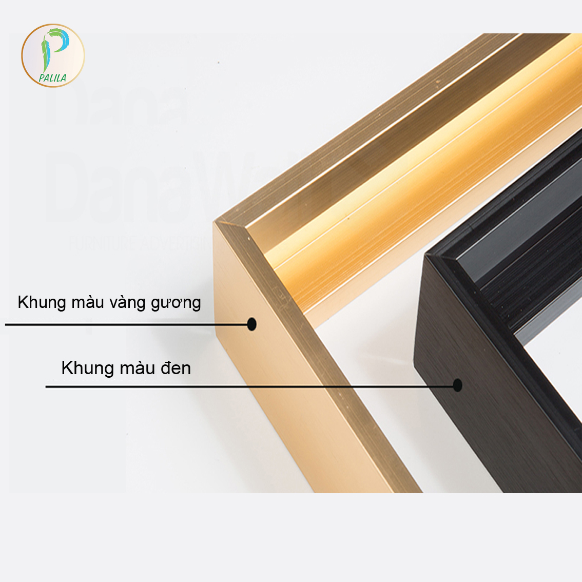 Tranh treo tường canvas bộ 5 bức - Tranh tráng gương pha lê tối giản hiện đại