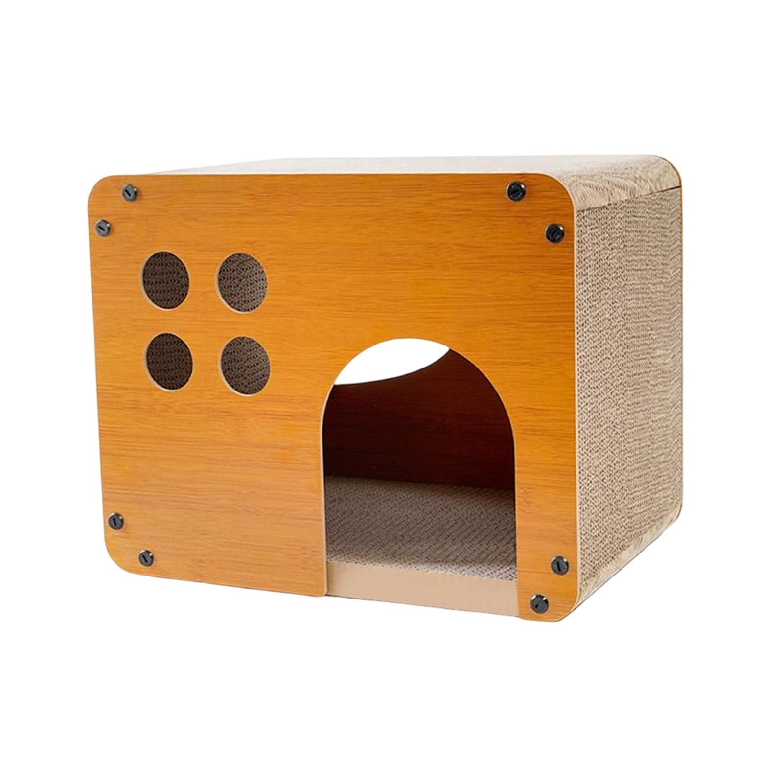 Pets Nest Corrugated Cardboard Breathable Wooden Cat Dog House for Hamster